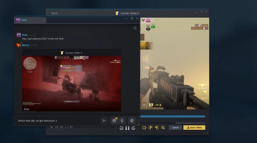 CS2 Snimanje ekrana putem Steam platforme (Foto: Steam)