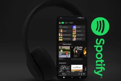 Ilustracija - Spotify aplikacija i bežične slušalice
