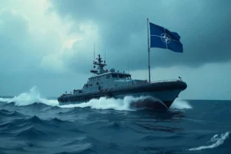 vojni brod, NATO, NATO zastava, mornarica