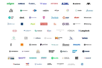 Fotografija logotipa kompanija koje su se udruzile u evropsku inicijativu da preuzmu globalno liderstvo u umjetnoj inteligenciji (AI)