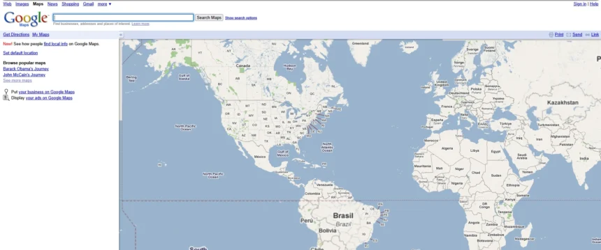 Kako su izgledale Google Mape (Google Maps) u 2009. godini