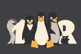 Pingvini koji opisuju linux operativni sistem i rust programski jezik