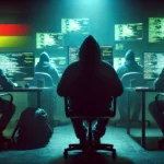 Fotografija koja opisuje organizovani cyber kriminal sa zastavom Republike Njemačke