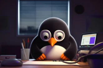 Ilustracija, pingvin predstavlja linux