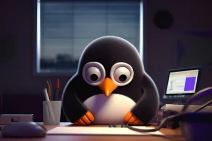Ilustracija, pingvin predstavlja linux