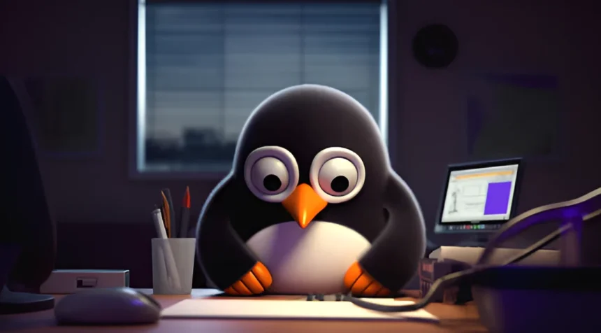 Ilustracija, pingvin predstavlja linux