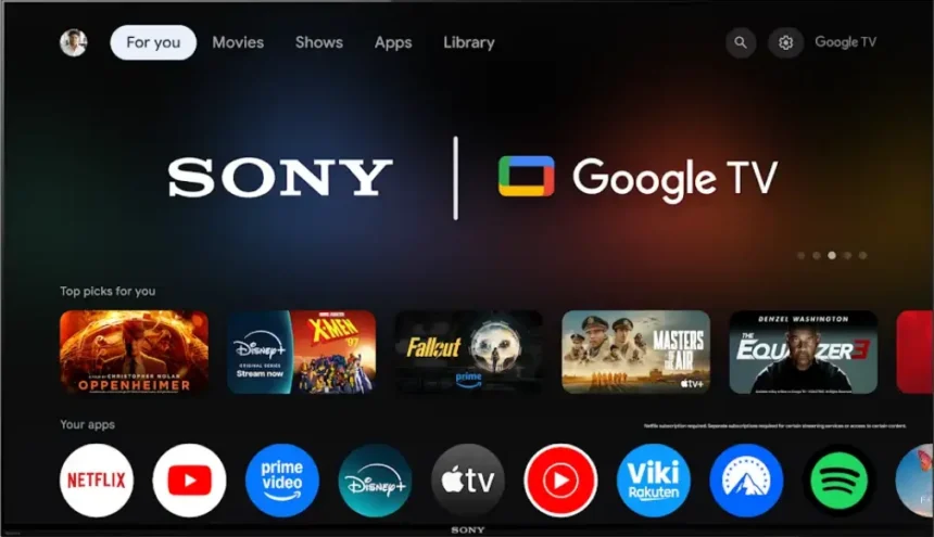 Google TV na tv uređaju Sony