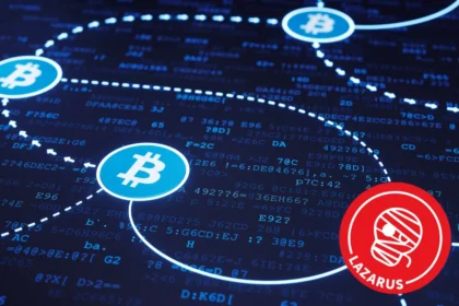 Ilustracija - Logo lazarus grupe unutar transkacija na blockchainu