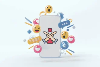 Ilustracija. Ograničenja društvenih mreža, mobilni telefoni