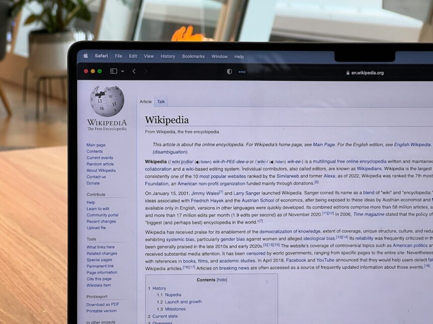 wikipedia, slika zaslona